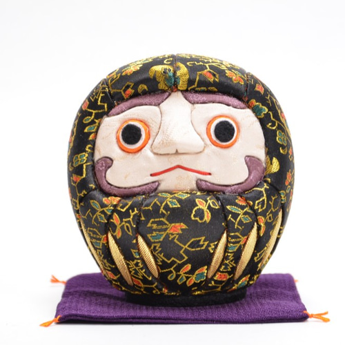 龍村美術織物（想い出 黒） 柿沼東光作 江戸木目込 江戸だるま