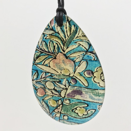 更紗ペンダント大(青) ネックレス・ペンダント 染の里おちあい 二葉苑