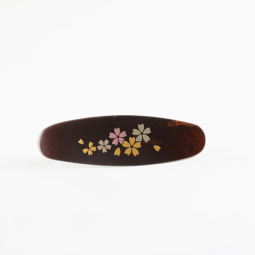 伝統工芸品樺細工 髪留め箔桜 バレッタ 角館工芸協同組合 通販