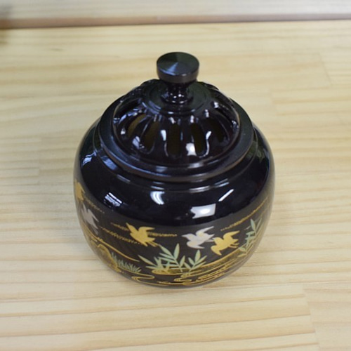 玉胴型香炉 波千鳥蒔絵 その他インテリア雑貨 竹中銅器 通販 11849615