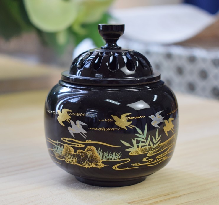 銅製香炉　舟と千鳥