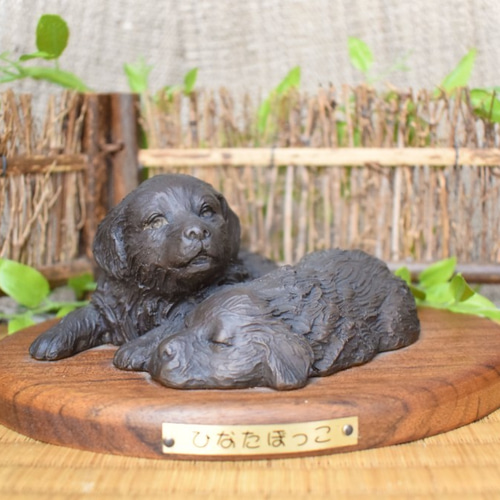 子犬のかわいいブロンズ像「ひなたぼっこ」 その他インテリア