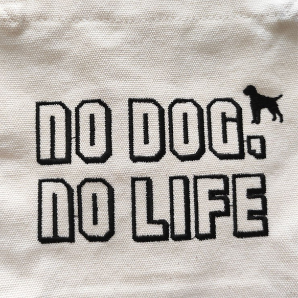 刺繍トートバッグ　NO DOGDOG,NO LIFE 2枚目の画像