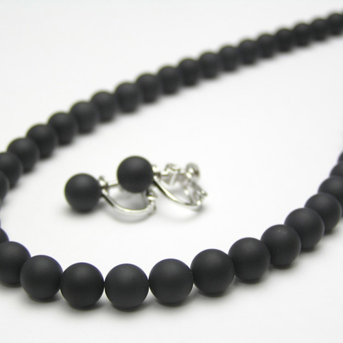 艶消しオニキス フォーマルセット ネックレス・ペンダント 甲州