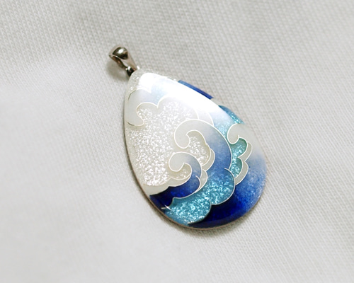 極上ネックレス　154g トヒチ　東さ7-0226☆2F 尾張七宝 極上ペンダント 紫陽花 青紫 ネックレス・ペンダント