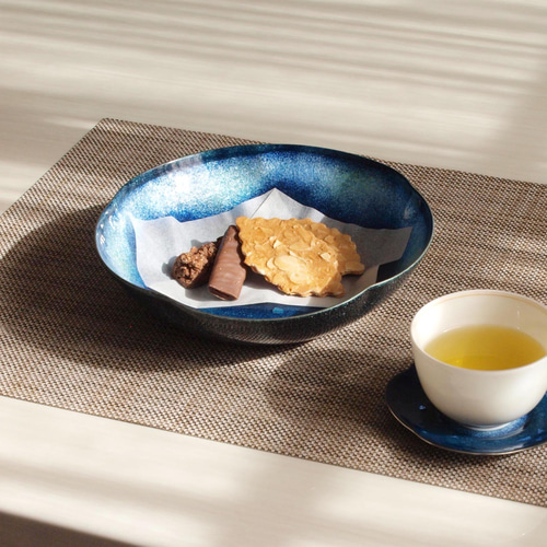 尾張七宝 菓子器 宙（紺） その他インテリア雑貨 三代目加藤七宝製作所