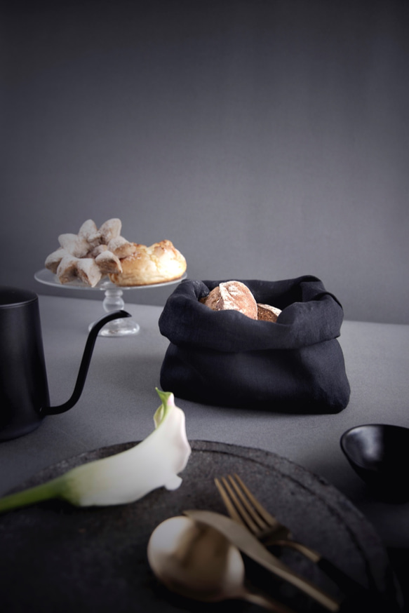 焼きたてパンを美味しく保つパン専用バッグ DENEB・デネブ「ブラック」 1枚目の画像
