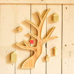 木になるお家 -ウッドツリーの壁掛けオブジェ- タペストリー・壁掛け