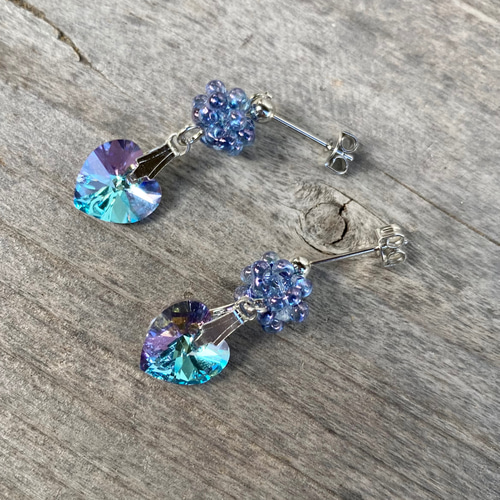 ハートのスワロフスキーピアス/イヤリング(ヴィトラルライト) ピアス