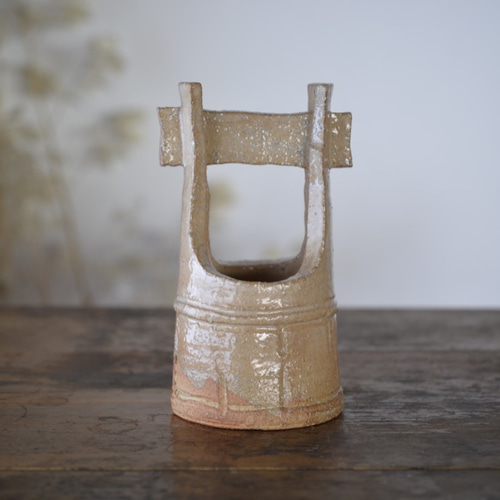 ただいま送料無料！】萩焼 花入（手桶） 一輪挿し・花瓶・花器 牧野窯