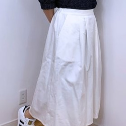 大人かわいい●カジュアル●カツラギロングスカート●丈81ｃｍ●綿100％・ダークグリーン・黒、白、ベージュ 1枚目の画像