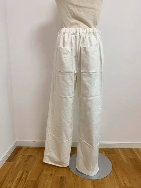 【sale】ストレッチ デニムパンツ・白・丈99ｃｍ・ストレッチで履きやすい！！ 4枚目の画像