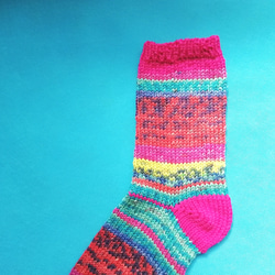 手編み靴下　お手入れ簡単　冷え性対策　Opal　M サイズ 重ね履きおすすめ 極暖靴下 2枚目の画像