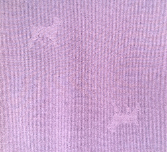 本塩沢 まわた縞絣（犬）　No.1863　薄紫地/黒目色 2枚目の画像