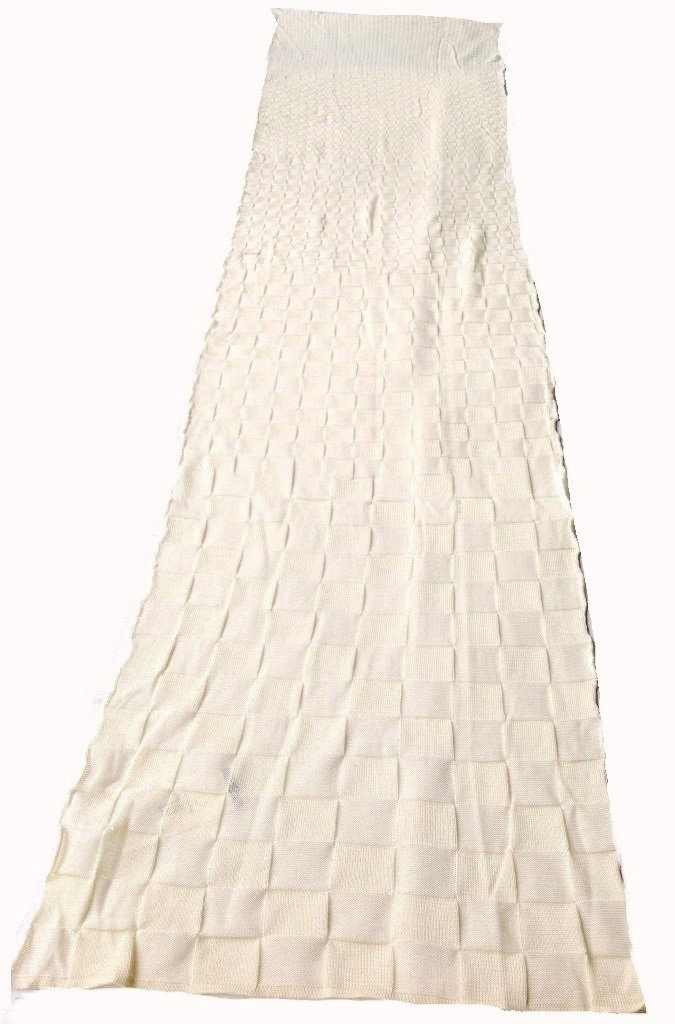 市松柄シルクストール　黄×白