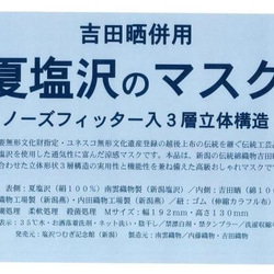 夏塩沢マスク（Ｍサイズ）柄：琉球絣　藍／水色地多色（橙・緑・茶・黒）目色 7枚目の画像