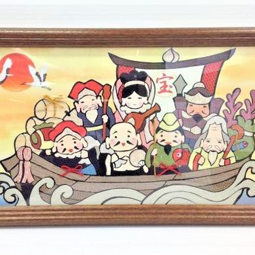 塩沢織 貼り絵 招福七福神 その他インテリア雑貨 tsumugi-kan 通販