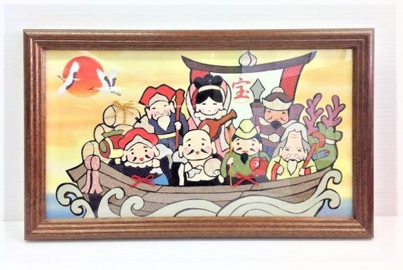 塩沢織 貼り絵 招福七福神 その他インテリア雑貨 tsumugi-kan 通販