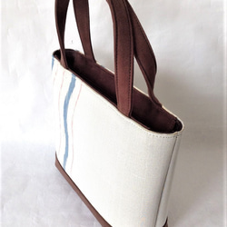 伝統織物のトップブランド　塩沢織手提げバッグ 2枚目の画像