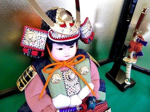 塩沢織木目込五月人形　若武者飾り 4枚目の画像