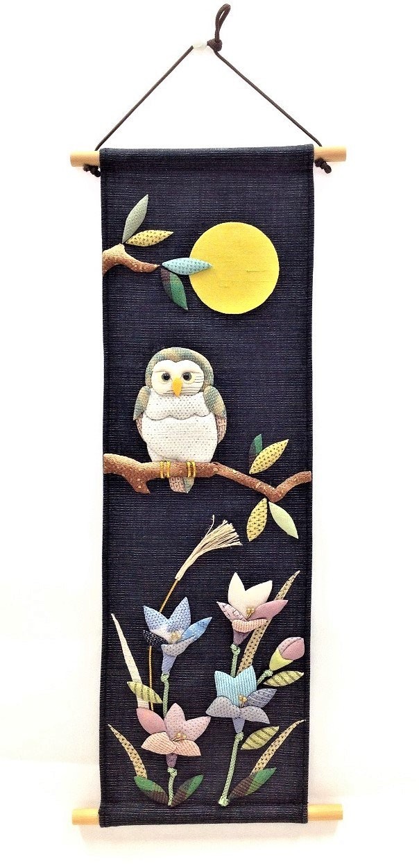 塩沢織　押し絵ロングタペストリー　秋の夜