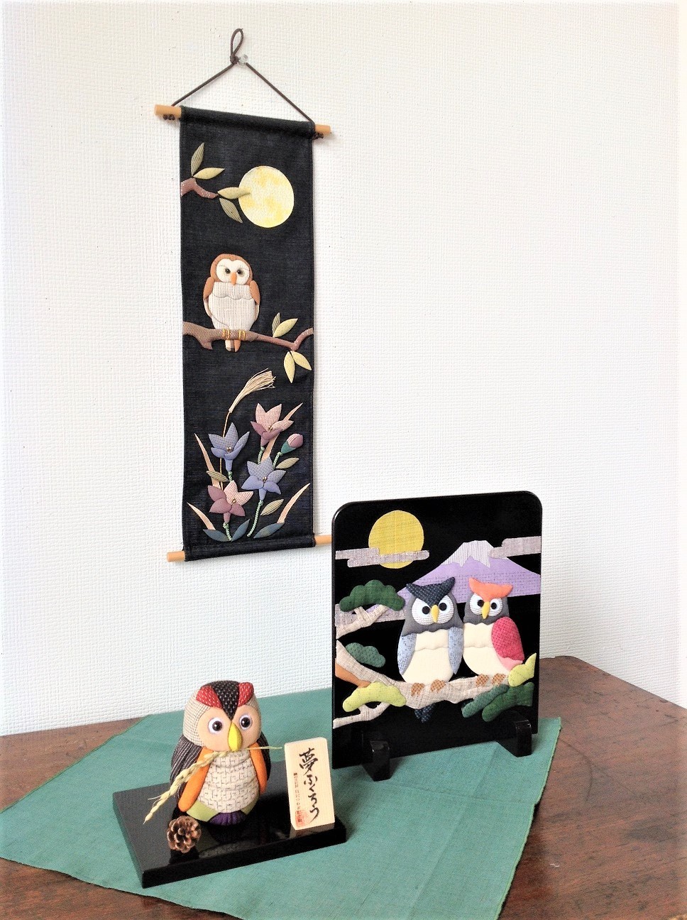 塩沢織　押し絵ロングタペストリー　秋の夜
