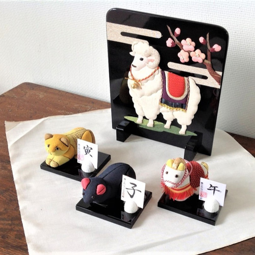 塩沢織押し絵衝立 吉祥飾り未 その他インテリア雑貨 tsumugi-kan 通販