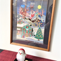 クリスマス飾り　塩沢織 貼り絵 Santa Claus is coming to town　Ａ 5枚目の画像
