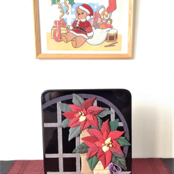 クリスマス飾り　塩沢織 貼り絵 クリスマス　Ｂ 4枚目の画像