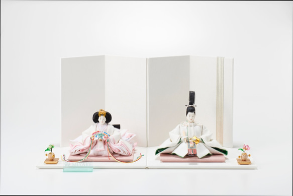「ASAGIRI」シリーズ　雛人形　コンパクト親王飾り　西陣織 20-WHW 2枚目の画像