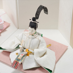 「ASAGIRI」シリーズ　雛人形　コンパクト親王飾り　西陣織 20-WHW 4枚目の画像