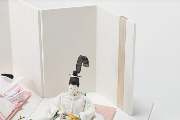 「ASAGIRI」シリーズ　雛人形　コンパクト親王飾り　西陣織 20-WHW 5枚目の画像