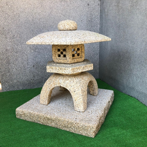古代雪見型灯籠 1.5尺 【岡崎石工品】火袋 元禄すかし 石灯籠 和庭園