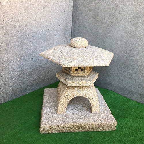 古代雪見型灯籠 1.5尺 【岡崎石工品】火袋 元禄すかし 石灯籠 和庭園
