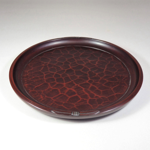 独楽盆 7寸 独楽盆 7寸 丸盆 独楽文様 尺一 木製 漆