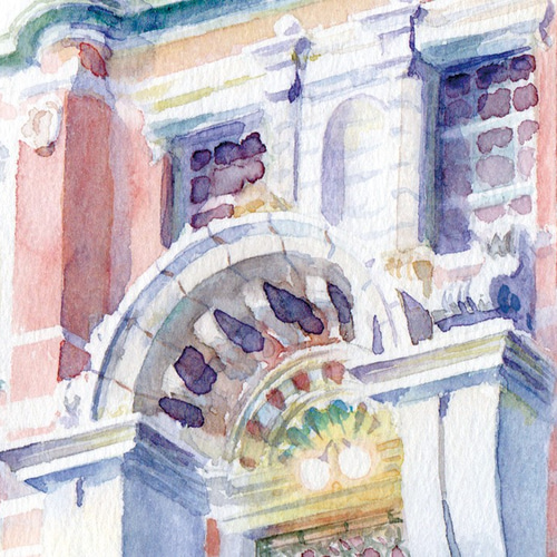 水彩画 「京都文化博物館」 複製画 A4ポスター 絵画 Turr