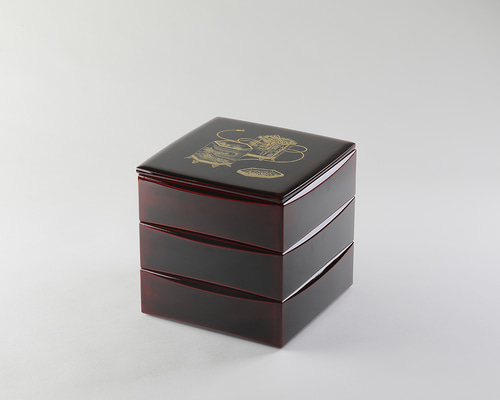 輪島漆塗り三段重箱 沈金扇面木箱付き 三段重・扇面源氏香蒔絵 825,000円（税込） | 輪島塗の塗師屋 輪島漆器
