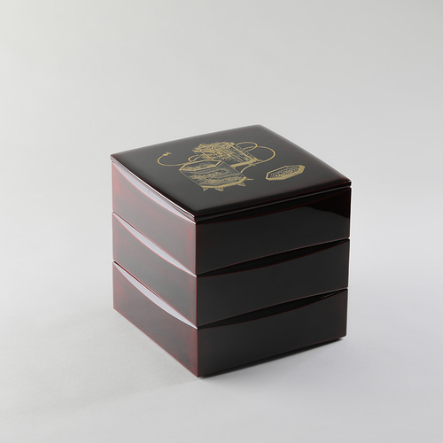 伝統工芸・輪島塗 「三段重」 ～貝合わせ 沈金～ 弁当箱・ランチ