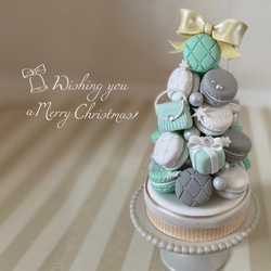 ミニマカロンのクリスマスツリー《高級クレイ使用》 立体・オブジェ