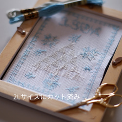 クロスステッチキット　「雪の結晶 ホワイトクリスマス」　刺繍キット 8枚目の画像