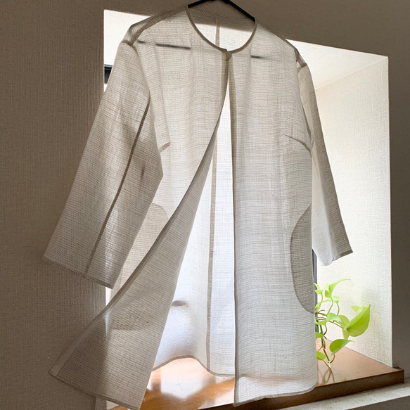 着物リメイク　古布リメイク　白絣　チュニック 着物リメイク 古布リメイク 白絣 チュニック