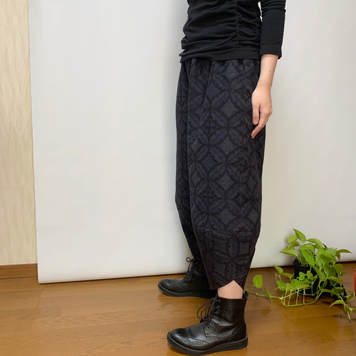 七宝つなぎ＊サルエルパンツ＋おまけ付き＊裏地付き＊着物