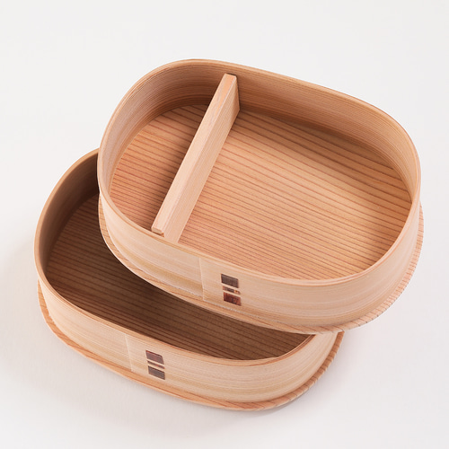 柴田慶信商店　つくし弁当箱　二段被せ蓋　小 白木 漆 つくし弁当箱 入れ子 被せ蓋 | 柴田慶信商店 秋田県大館市