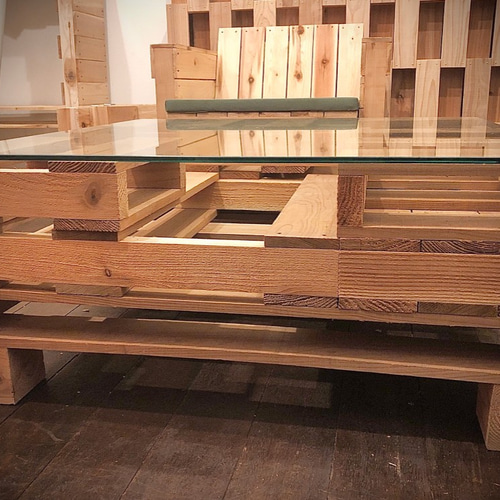 Palette Coffee Table/ パレットテーブル ヴィンテージ デンマークヴィンテージ コーヒーテーブル チーク材 棚板付き