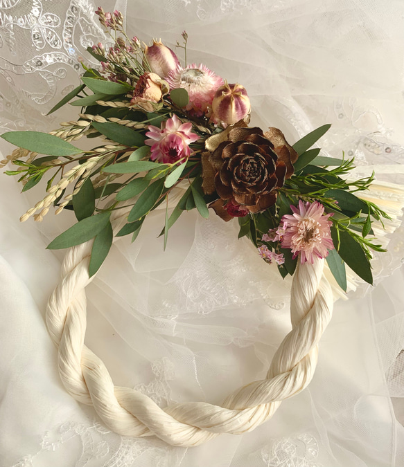 Y&M cafe しめ縄 リース ドライフラワー ナチュラル しめ縄・しめ飾り  