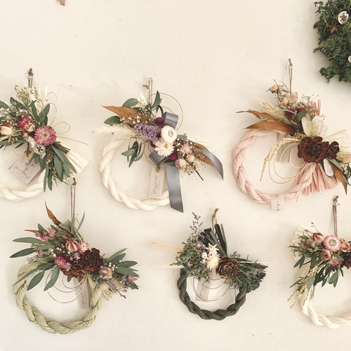 Y&M cafe しめ縄 リース ドライフラワー ナチュラル しめ縄・しめ飾り  