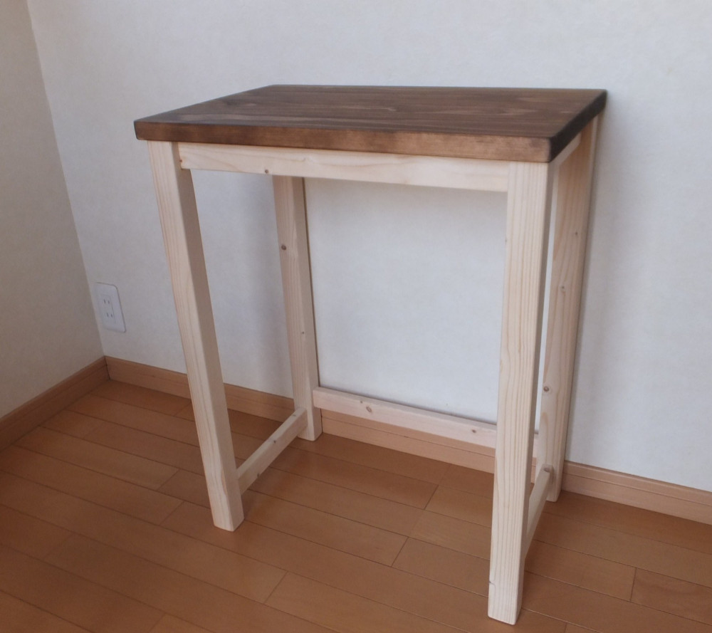 ナチュラルデスク03　脚部クリアー仕上げ(引出し無し)