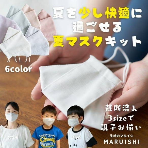 夏を少し快適に過ごせる 夏マスクキット 6color入り 3size【商用利用可】メール便数量1まで 1枚目の画像