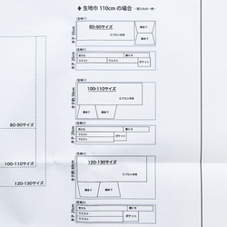 【型紙】 子供用ギャザーエプロン型紙 必要巾100cm×50cm〜100cm apron-pattern 【商用利用可】 7枚目の画像