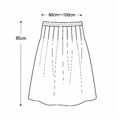 型紙】ベーシックなタックスカート 型紙 必要巾110cm幅×2m